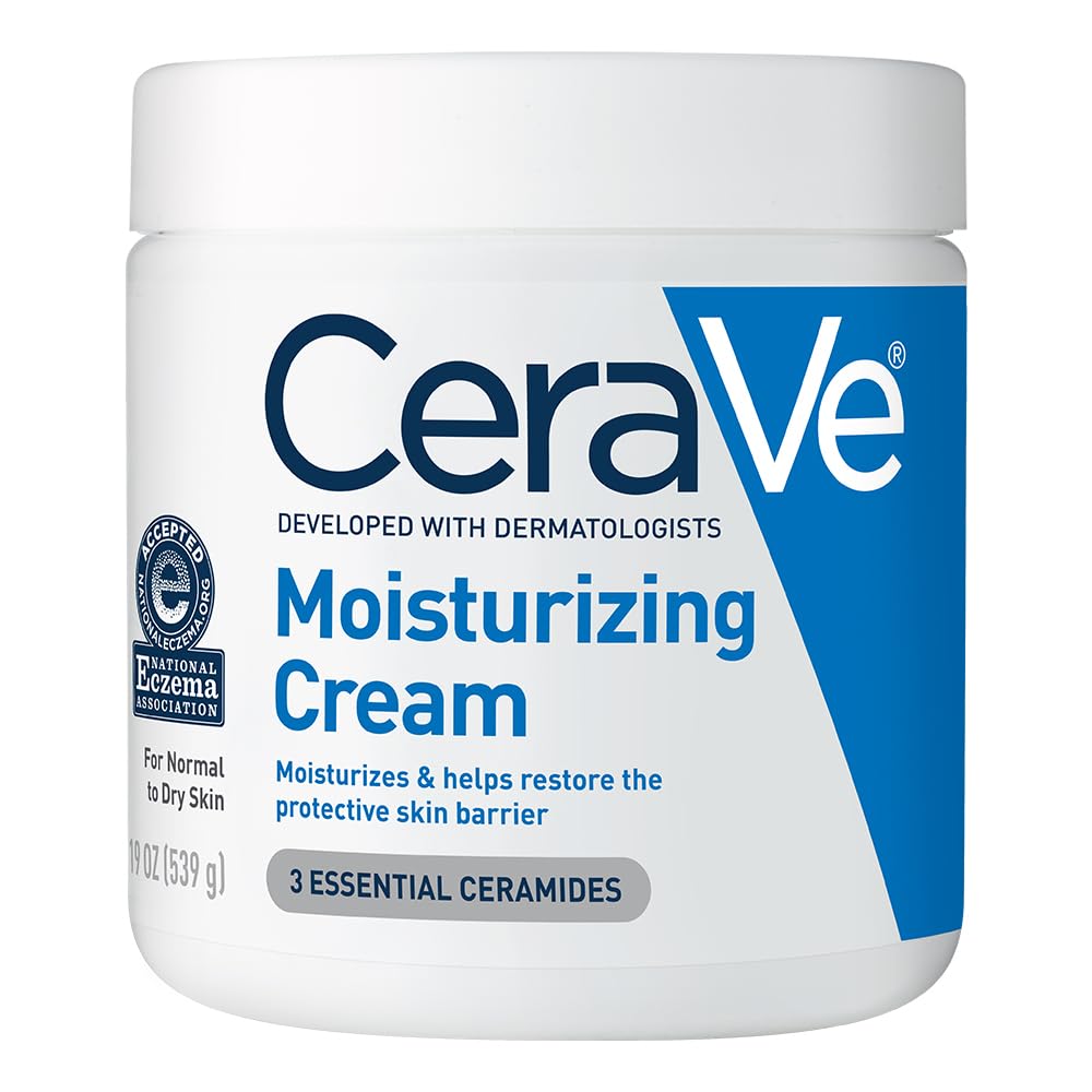 CeraVe Moisturizing Cream with Hyaluronic Acid & Ceramides, 19oz – Hydrating Body & Face Cream for Dry Skin