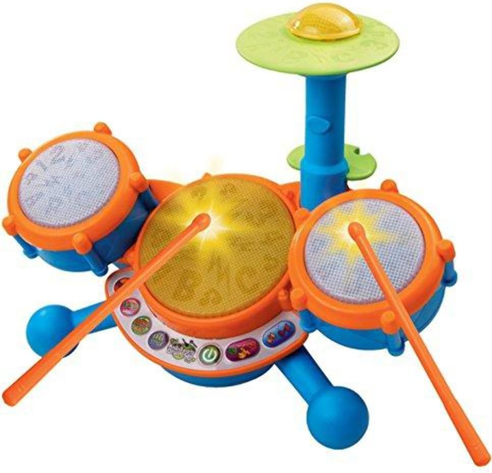 VTech KidiBeats Drum Set for Kids – Interactive Musical Toy in Orange