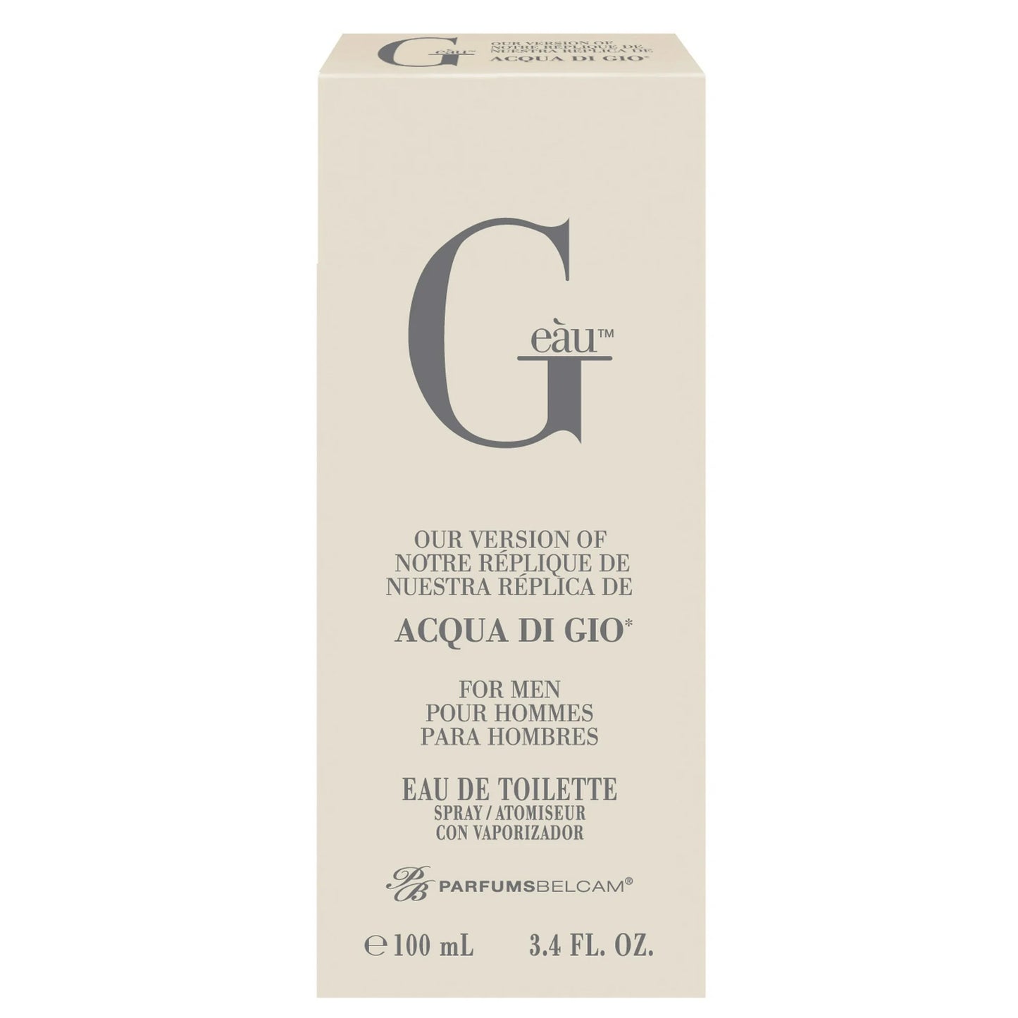 G eàu Eau de Toilette Spray for Men, 3.4 oz – PB ParfumsBelcam's Version of Acqua di Gio*