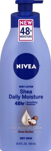 NIVEA Shea Nourish Body Lotion for Dry Skin with Shea Butter, 16.9 Fl Oz Pump Bottle