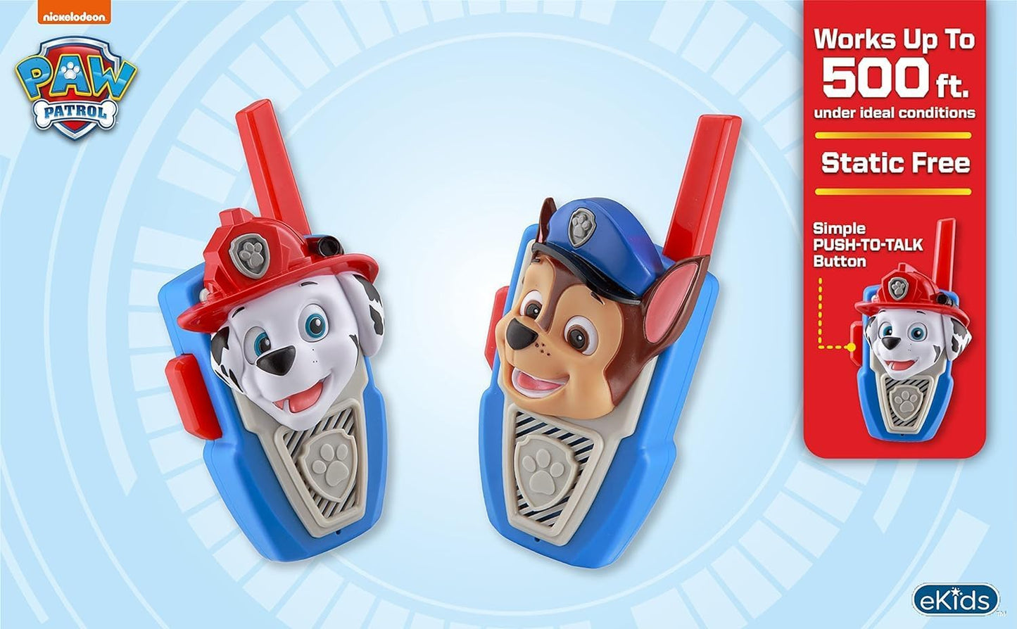 PAW Patrol Adventure Walkie Talkies - Chase & Marshall Set for Toddlers, Set of 2