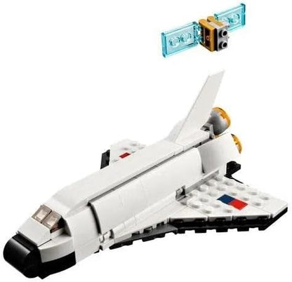 LEGO Creator 3-in-1 Space Shuttle Building Set – Buildable Space Toys for Boys & Girls Aged 6+, Includes Options for 2 Spaceships or Astronaut, Educational Gift for Kids' Birthdays & Holidays, 31134