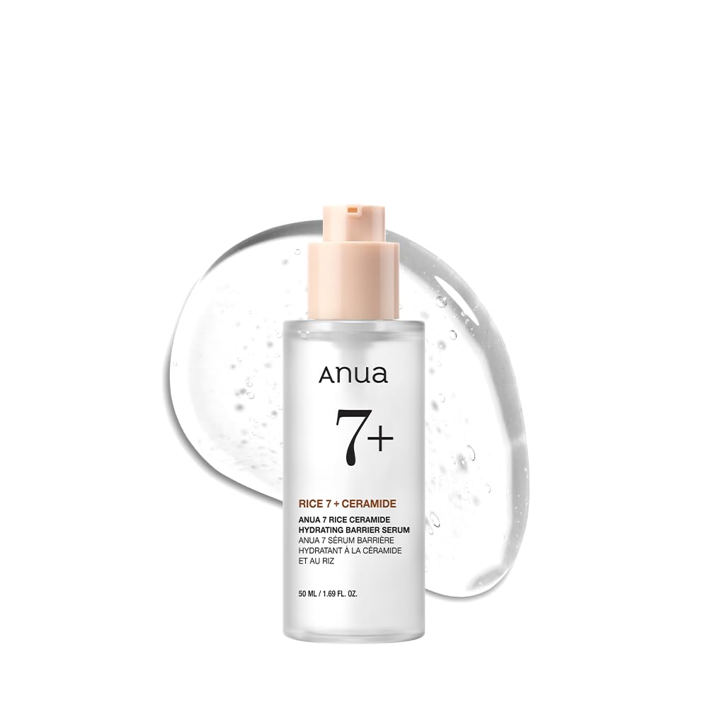 Anua Rice Ceramide 7 Hydrating Barrier Serum, 50ml | Brightening & Hydrating Facial Serum with Rice Extract and Hyaluronic Acid for Radiant Skin