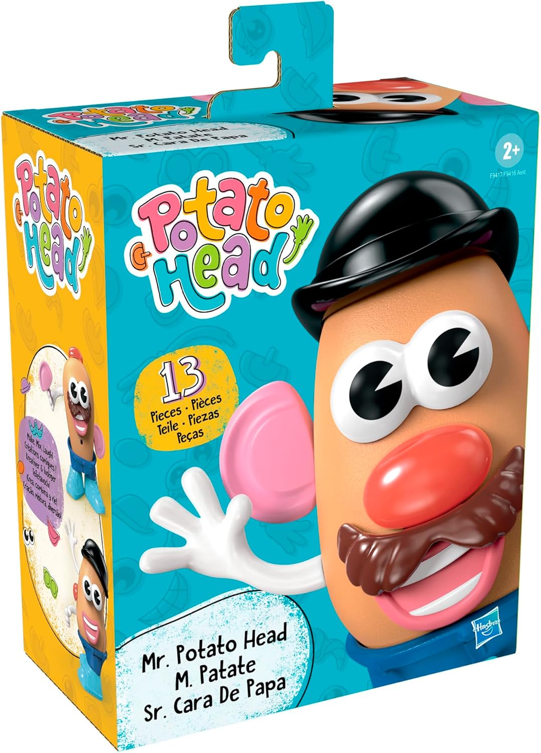 Potato Head Classic Toy Figure – 13 Interchangeable Parts for Creative Play, Perfect Preschool Gift for Kids Ages 2+ and Holiday Fun