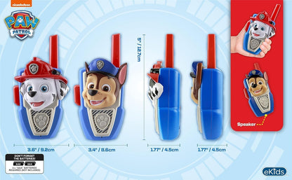 PAW Patrol Adventure Walkie Talkies - Chase & Marshall Set for Toddlers, Set of 2