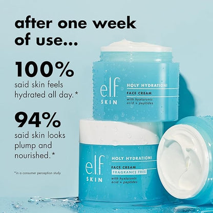 e.l.f. SKIN Holy Hydration! Face Cream with Broad Spectrum SPF 30 Sunscreen – Ultra-Hydrating, Quick-Absorbing Moisturizer for Soft, Smooth Skin, 1.8 Oz (50g)