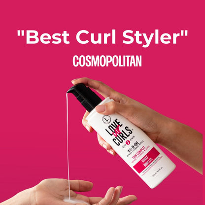 Love Ur Curls LUS All-in-One Curl Cream Styler – Anti-Frizz Curling Cream for Curly Hair, Repair, Define, Hydrate & Style with Shea Butter, 250mL