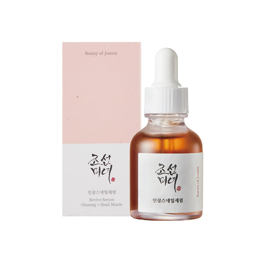 Beauty of Joseon Revive Snail Mucin Ginseng Serum | Hydrating Peptide Facial Moisturizer for Dark Spots & Acne Scars | Korean Skin Care for Sensitive Skin, 30ml / 1fl. oz