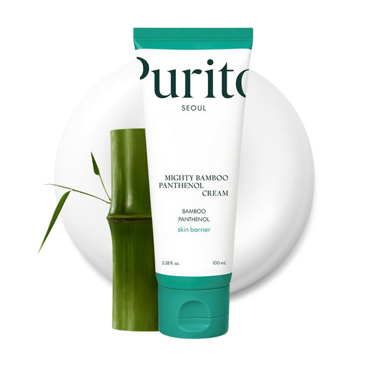 PURITO Mighty Bamboo Panthenol Cream | 3.38 fl.oz / 100ml | Skin Barrier Repair & Glow Cream | Daily Face Moisturizer for All Skin Types