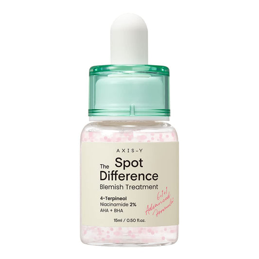 AXIS-Y Spot The Difference Blemish Treatment, 0.5 fl. oz. (15ml) – Spot Serum with 4-Terpineol, 2% Niacinamide, AHA & BHA for Breakout & Blemish Control – Vegan & Cruelty-Free Korean Skincare