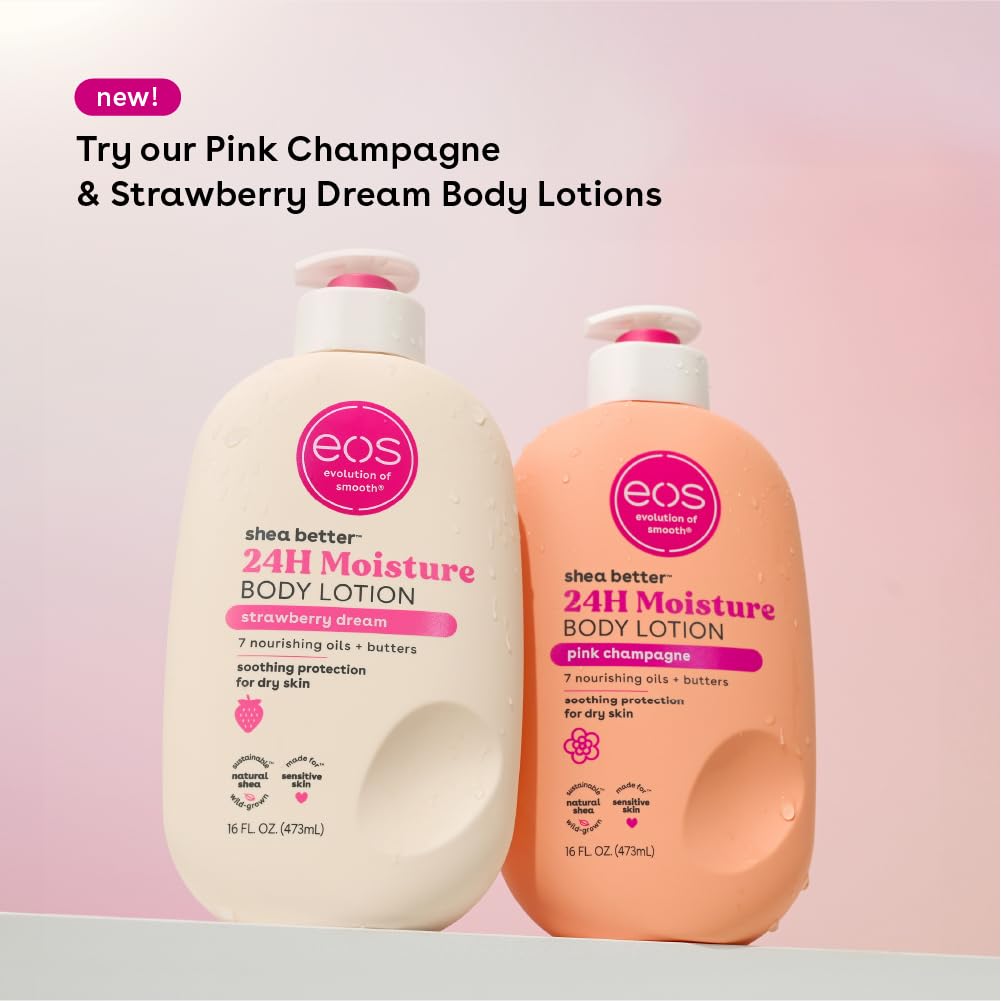 eos Shea Better Body Lotion, 16 fl oz | Vanilla Cashmere – 24-Hour Moisture, Lightweight & Non-Greasy Skin Care, Enriched with Natural Shea Butter.