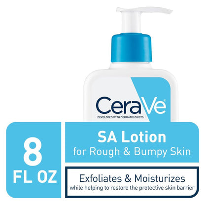 CeraVe SA Lotion for Rough & Bumpy Skin, 8 Ounce | With Vitamin D, Hyaluronic Acid, Lactic Acid & Salicylic Acid, Fragrance-Free & Allergy-Tested