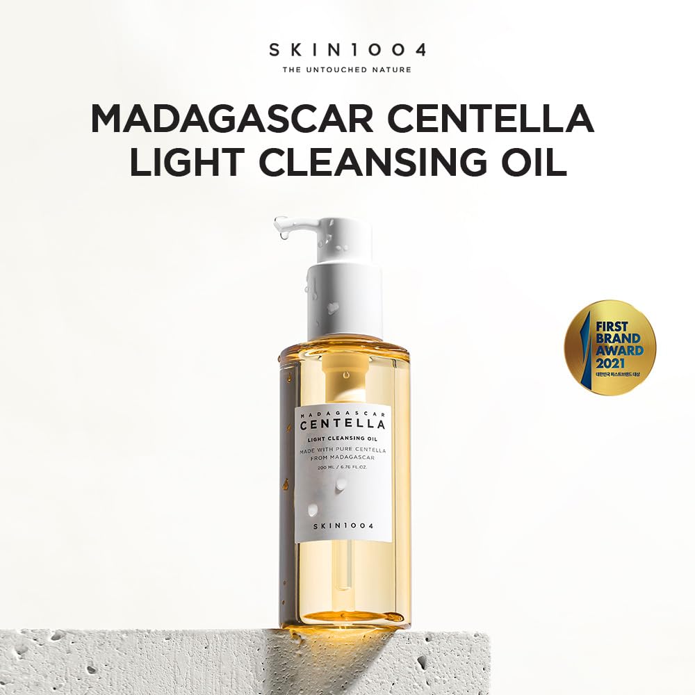 SKIN1004 Madagascar Centella Light Cleansing Oil – Gentle Oil Cleanser for Face, 6.76 fl oz (200ml) – Korean Facial Cleanser for Double Cleansing