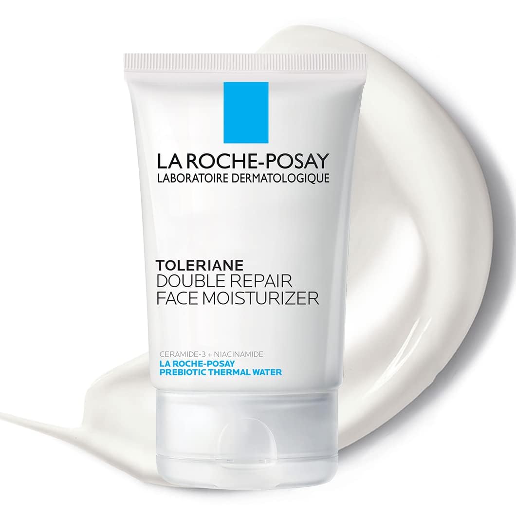 La Roche-Posay Toleriane Skin Care Set - Double Repair Face Moisturizer 100ml & Purifying Foaming Facial Cleanser 50ml | Oil-Free Moisturizer & Face Wash for Oily Skin, Niacinamide-Infused