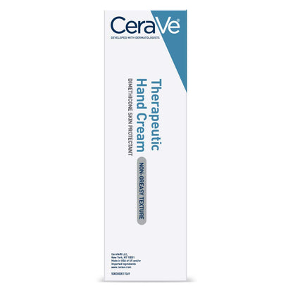 CeraVe Therapeutic Hand Cream for Dry, Cracked Hands, 3 Oz | Hydrating Formula with Hyaluronic Acid and Niacinamide, Fragrance-Free