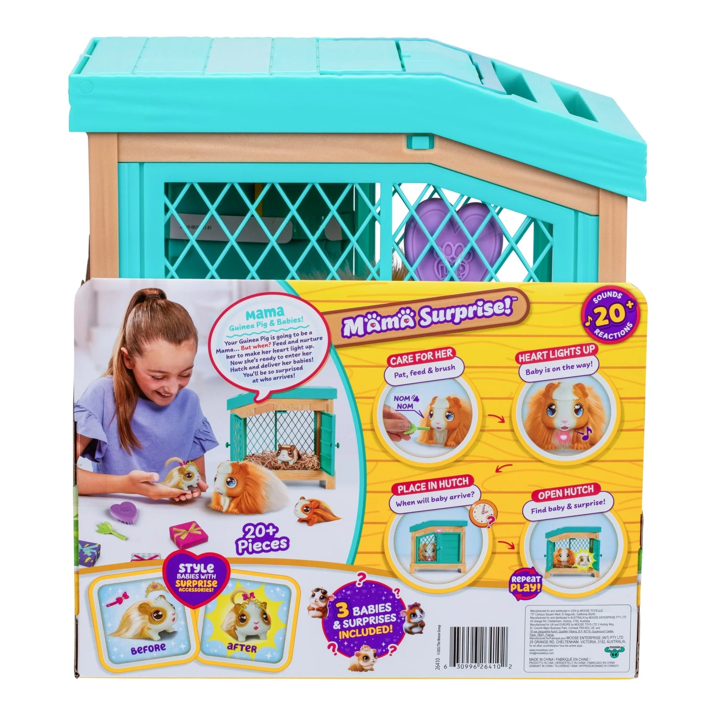 Little Live Pets Mama Surprise Interactive Guinea Pig with 20+ Sounds & Reactions – Soft, Engaging Toy for Ages 4+