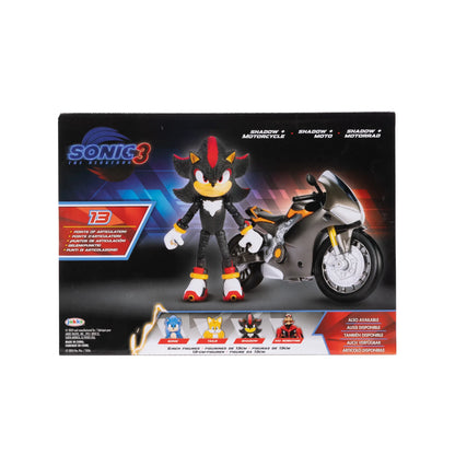 Sonic 3 Shadow Action Figure with Motorcycle - 5-inch Articulated Collectible