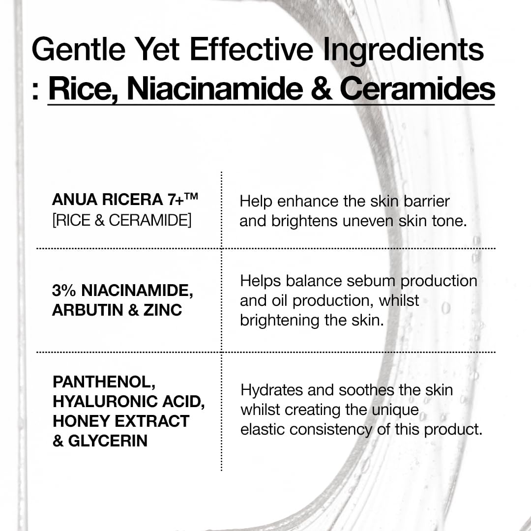 Anua Rice Ceramide 7 Hydrating Barrier Serum, 50ml | Brightening & Hydrating Facial Serum with Rice Extract and Hyaluronic Acid for Radiant Skin