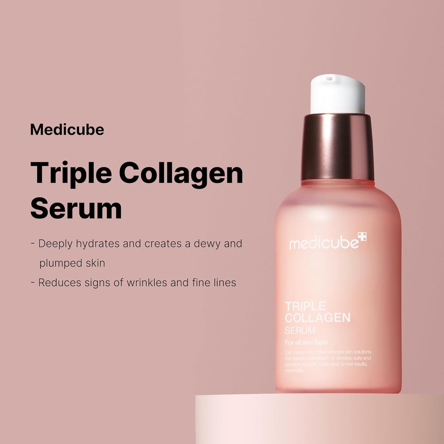 Medicube Triple Collagen Serum, 1.85 fl. oz – Lightweight Serum with Triple Collagen Complex, Niacinamide & Hyaluronic Acid for Nourishing Dull Skin – Korean Skincare