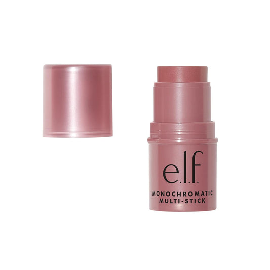 e.l.f. Monochromatic Multi Stick, Creamy & Lightweight Shimmering Color for Face, Lips & Eyes – Sparkling Rose, 0.17 Oz