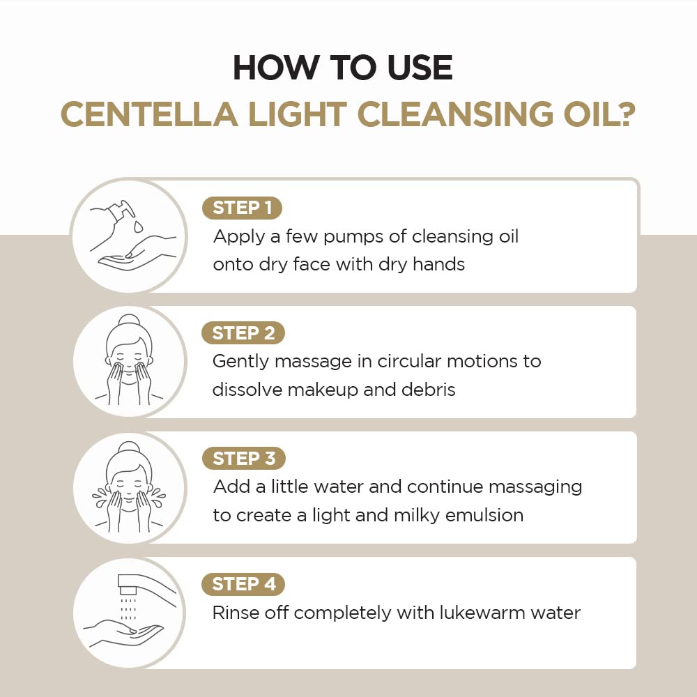 SKIN1004 Madagascar Centella Light Cleansing Oil – Gentle Oil Cleanser for Face, 6.76 fl oz (200ml) – Korean Facial Cleanser for Double Cleansing