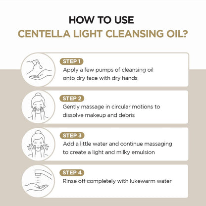 SKIN1004 Madagascar Centella Light Cleansing Oil – Gentle Oil Cleanser for Face, 6.76 fl oz (200ml) – Korean Facial Cleanser for Double Cleansing