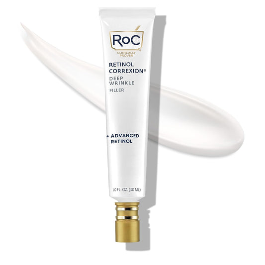 RoC Retinol Correxion Deep Wrinkle Facial Filler with Hyaluronic Acid & Retinol, Anti-Aging Skin Care for Men & Women, 1 Fl Oz