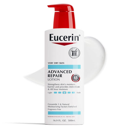 Eucerin Advanced Repair Body Lotion for Very Dry Skin, 16.9 Fl Oz | Unscented Formula with Ceramides, Deep Moisturizing & Skin Repair