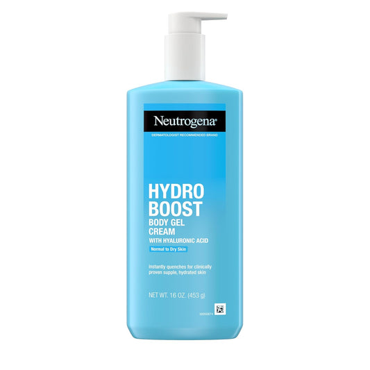 Neutrogena Hydro Boost Body Gel Cream, 16 oz – Hydrating Body Lotion with Hyaluronic Acid for Normal to Dry Skin, Lightweight & Fragrance-Free