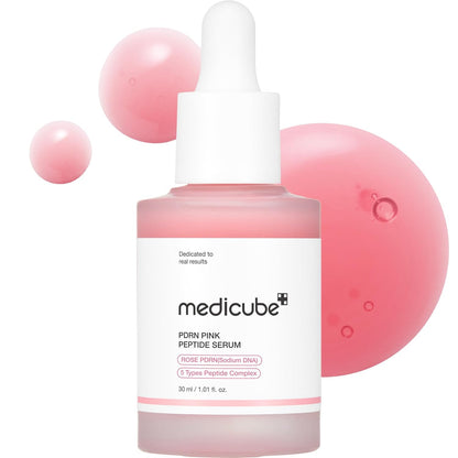 Medicube PDRN Pink Peptide Serum, 1.01 fl. oz. – Hydrating & Firming Serum with Peptide & Niacinamide for Pink Glow, Uneven Skin Tone, and Moisture Boost