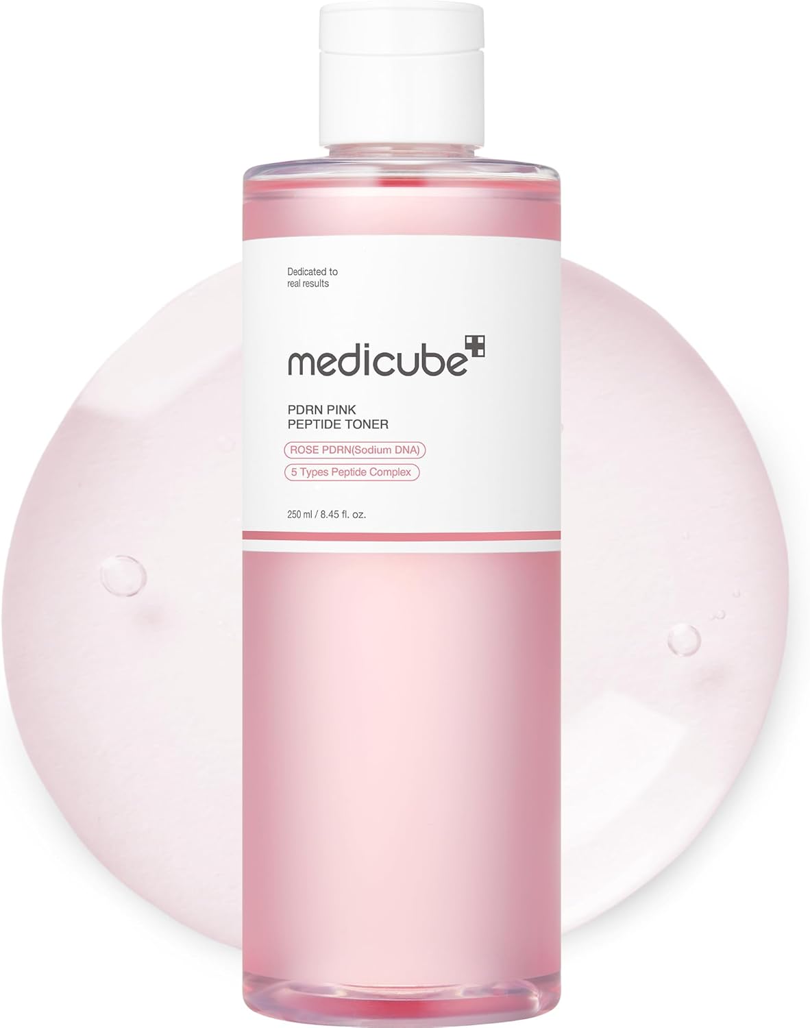 Medicube PDRN Pink Peptide Toner, 250ml (8.45 fl. oz.) – Pink Glow Toner for Skin Boosting, Soothing, and Uneven Skin Tone with Rose PDRN, Peptide & Niacinamide – Korean Skin Care