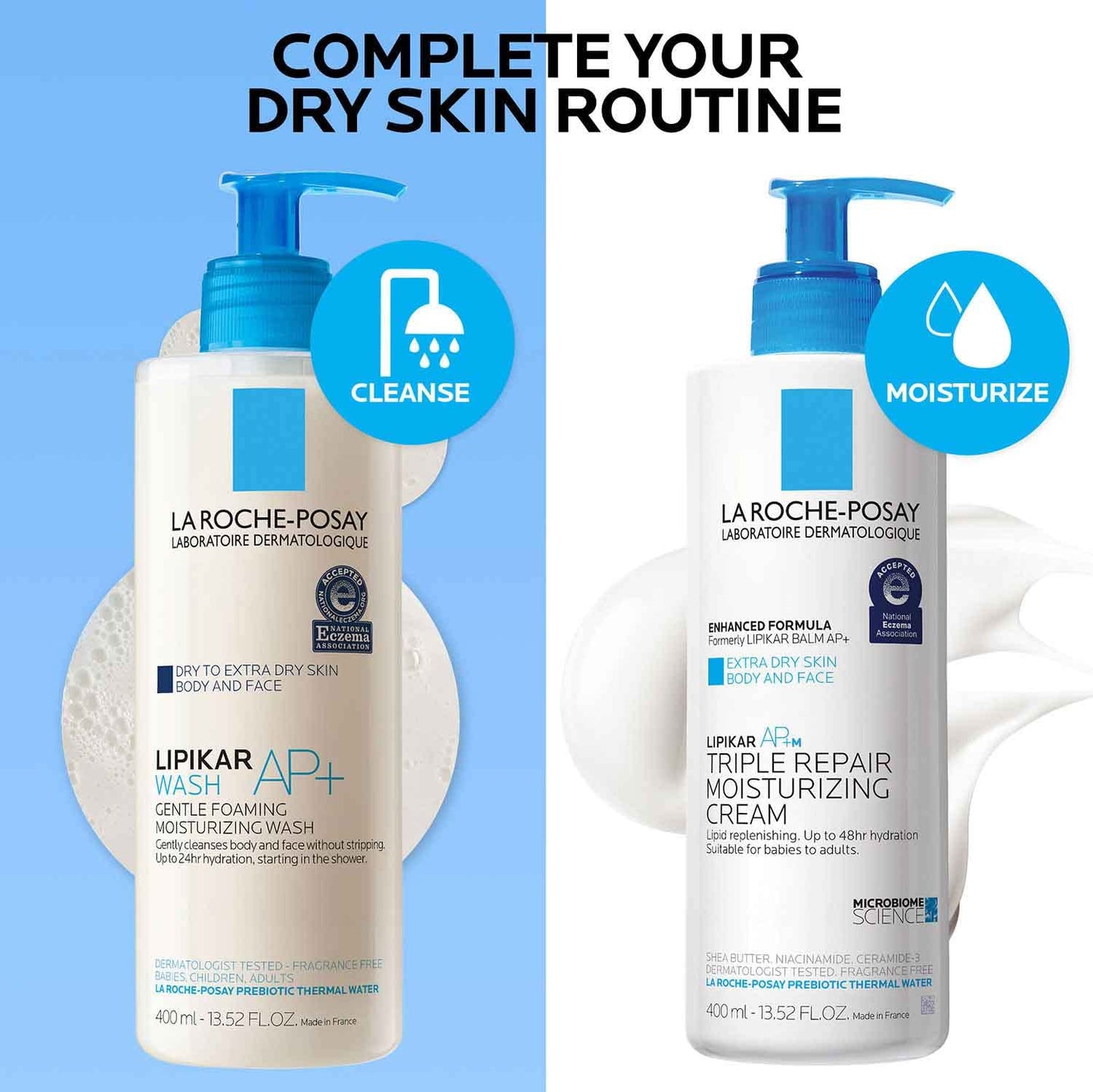 La Roche-Posay Lipikar AP+ Triple Repair Moisturizing Cream | Shea Butter & Niacinamide Face & Body Lotion for Dry, Sensitive Skin