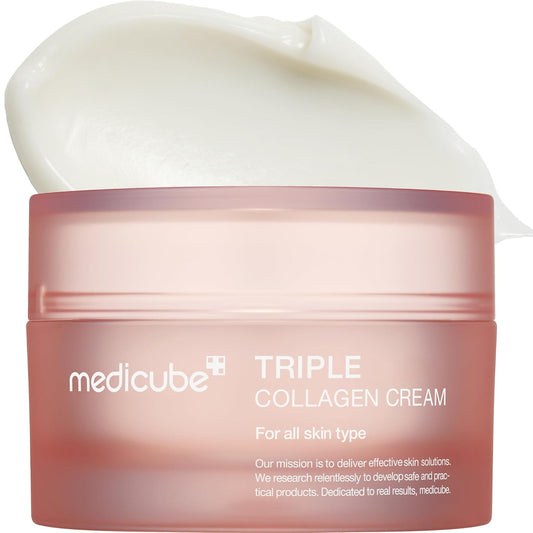 Medicube Triple Collagen Cream, 1.69 oz – Hydrating & Firming Moisturizer with Hyaluronic Acid, Premium Elastin, and Shea Butter for Smooth, Plump Skin