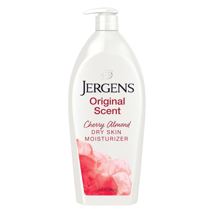 Jergens Original Scent Dry Skin Lotion, 32 Ounce | Body & Hand Moisturizer with HYDRALUCENCE Blend & Cherry Almond Essence for Long-Lasting Hydration