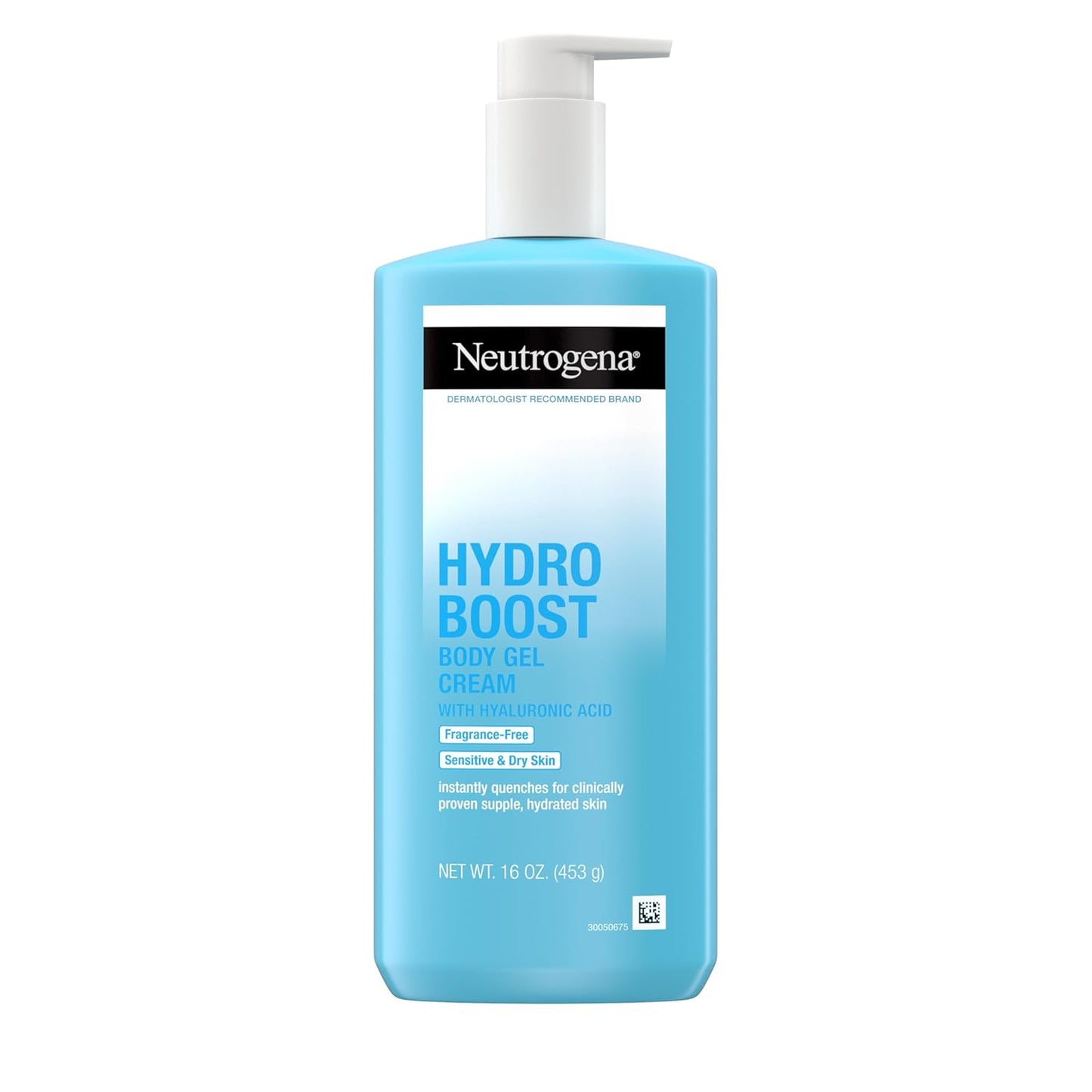 Neutrogena Hydro Boost Body Gel Cream, 16 oz | Hydrating Body Lotion with Hyaluronic Acid for Dry Skin, Fragrance-Free Moisturizer