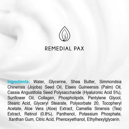 REMEDIAL PAX Retinol Face Moisturizer & Neck Firming Cream, Anti-Aging Collagen Day & Night Cream with Hyaluronic Acid for Men & Women, 1.85 Fl Oz