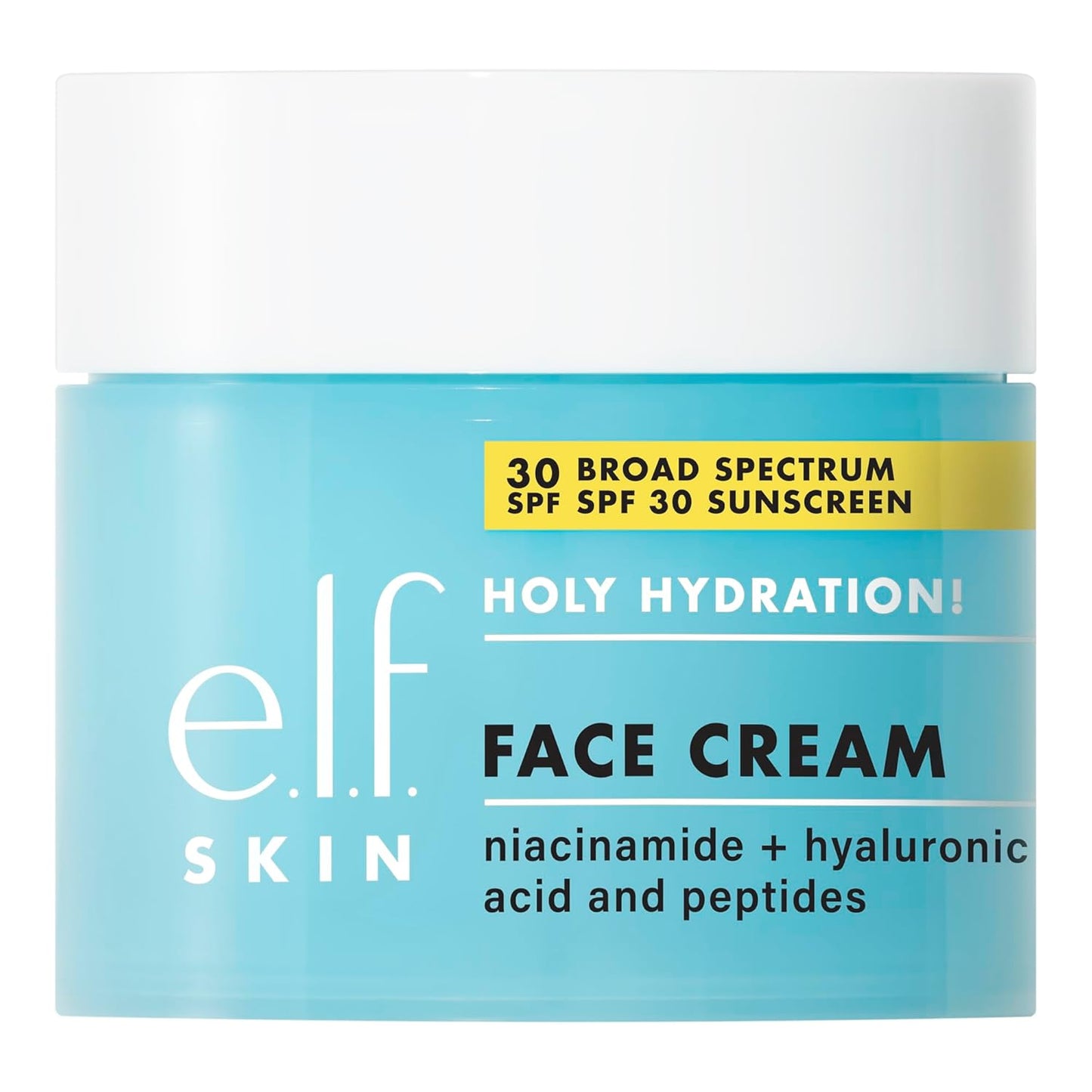 e.l.f. SKIN Holy Hydration! Face Cream with Broad Spectrum SPF 30 Sunscreen – Ultra-Hydrating, Quick-Absorbing Moisturizer for Soft, Smooth Skin, 1.8 Oz (50g)