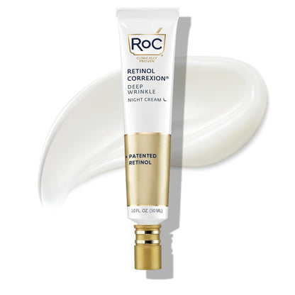 RoC Retinol Correxion Deep Wrinkle Anti-Aging Night Cream, 1 oz | Daily Moisturizer with Shea Butter, Glycolic Acid & Squalane for Men & Women