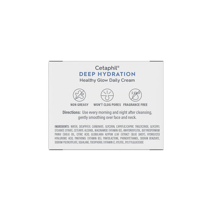 Cetaphil Deep Hydration Healthy Glow Daily Face Cream, 1.7 oz | 48-Hour Moisturizer for Dry Sensitive Skin, with Hyaluronic Acid, Vitamin E & B5