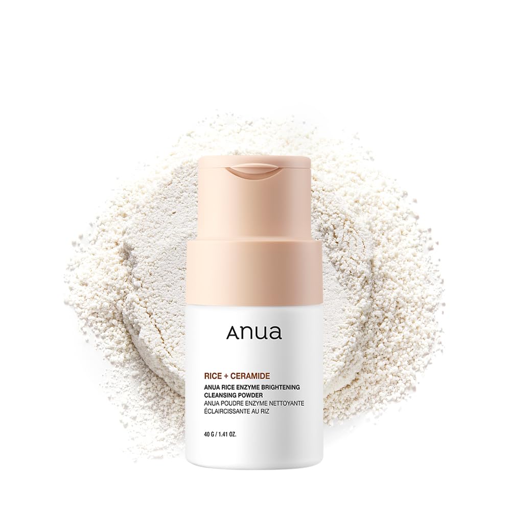 ANUA Rice Enzyme Brightening Cleansing Powder – Gentle Rice Mask & Face Wash for Radiant Skin, Ceramide-Infused, Fragrance-Free, 40g / 1.41 fl. oz.