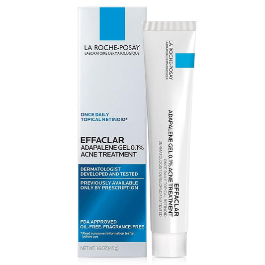 La Roche-Posay Effaclar Adapalene Gel 0.1% Acne Treatment | Retinoid Acne Cream for Blackheads & Whiteheads | Oil-Free Acne Medication