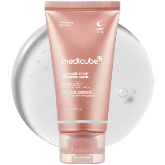 Medicube Collagen Overnight Wrapping Mask – Anti-Aging Peel-Off Facial Treatment for Elasticity & Hydration, Reduces Sagging & Dullness with Hydrolyzed Collagen – Korean Skincare, 2.53 fl. oz