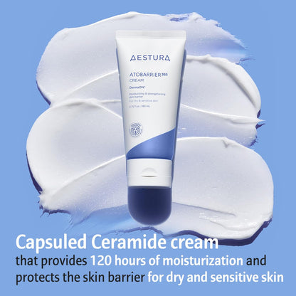 AESTURA ATOBARRIER365 Cream, 2.70 fl.oz. | Ceramide-Infused Korean Moisturizer for Dry & Sensitive Skin, 120-Hour Hydration, Barrier Repair