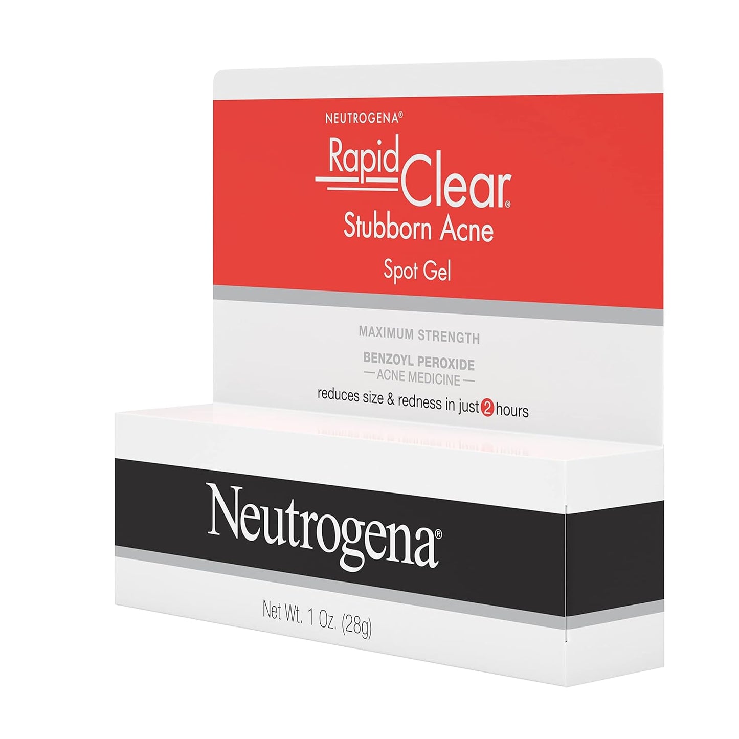 Neutrogena Rapid Clear Stubborn Acne Spot Treatment Gel | Maximum Strength 10% Benzoyl Peroxide for Acne-Prone Skin | Pimple Cream, 1 oz