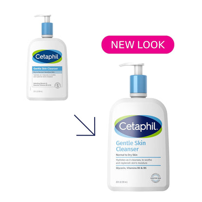 Cetaphil Hydrating Gentle Skin Cleanser for Dry to Normal Sensitive Skin, Fragrance-Free, Soap-Free, Non-Foaming - 20 oz