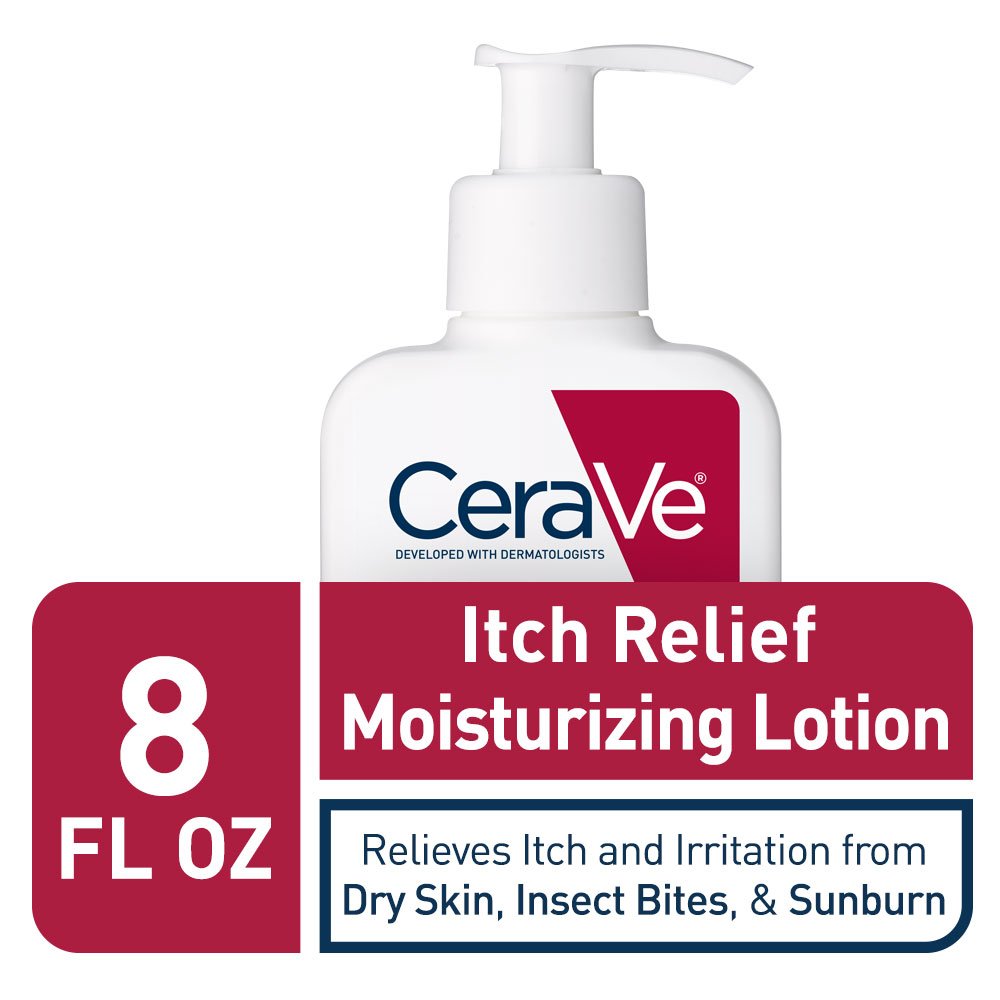 CeraVe Anti-Itch Moisturizing Lotion, 8 oz | Soothing Relief for Minor Skin Irritations, Sunburn, and Bug Bites with Pramoxine Hydrochloride