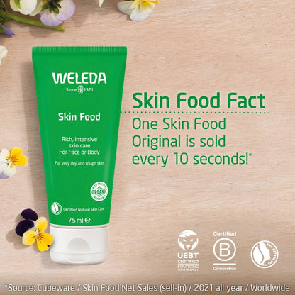 Weleda Skin Food Original Ultra-Rich Body Cream, 2.5 Fl Oz | Plant-Based Hydrating Moisturizer with Pansy, Chamomile, and Calendula