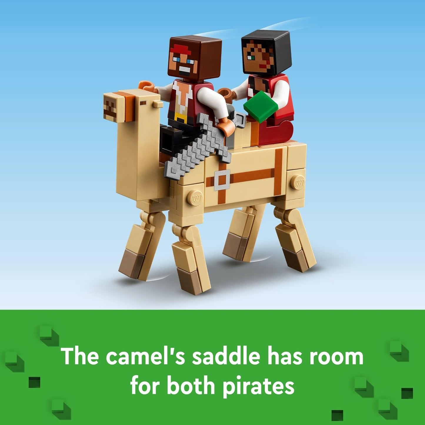 LEGO Minecraft The Pirate Ship Voyage – Boat Playset with Squid, Camel, and Pirate Figures, Action Role-Play Building Set for Kids Aged 8+, Perfect Minecraft Gift, 21259