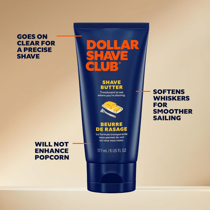 Dollar Shave Club Butter for Sensitive Skin, Translucent Shaving Cream & Gel Alternative, Gentle Glide Formula to Fight Razor Bumps & Ingrown Hairs (Pack of 2)