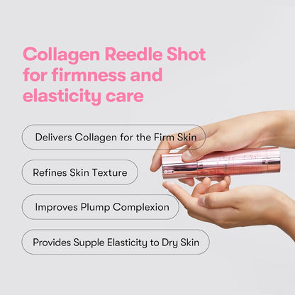 VT Cosmetics Collagen Reedle Shot 100, 1.69 fl. oz. (50ml) – Firming & Elasticity Serum with Centella Asiatica & Low Molecular Collagen for All Skin Types – Refreshing Texture & Rich Moisture